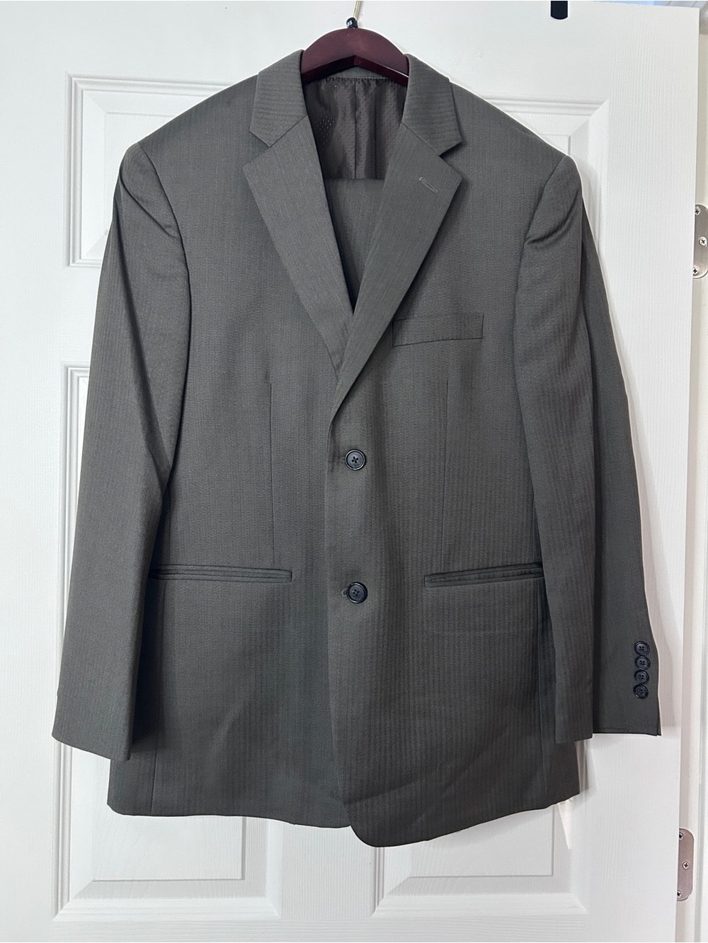 Alfani Men's Charcoal Gray Two-Button Suit and Pants